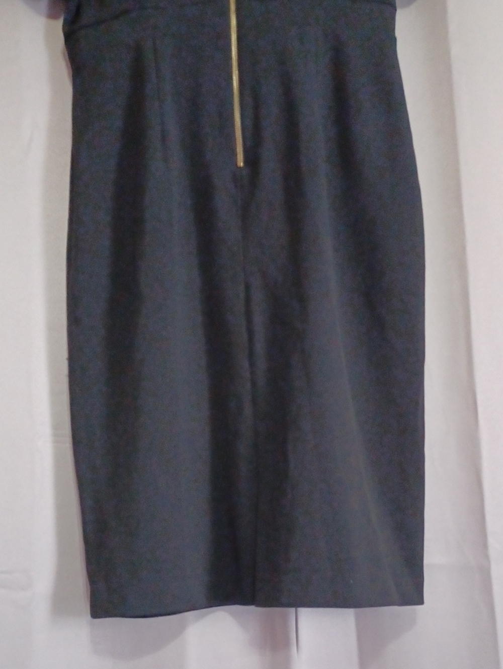 Alexia Admor Black Jacqueline Dolman Sheath Midi Dress V-Back Gold Zipper Size L - Picture 12 of 15